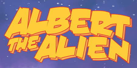 albert the alien comic book logo